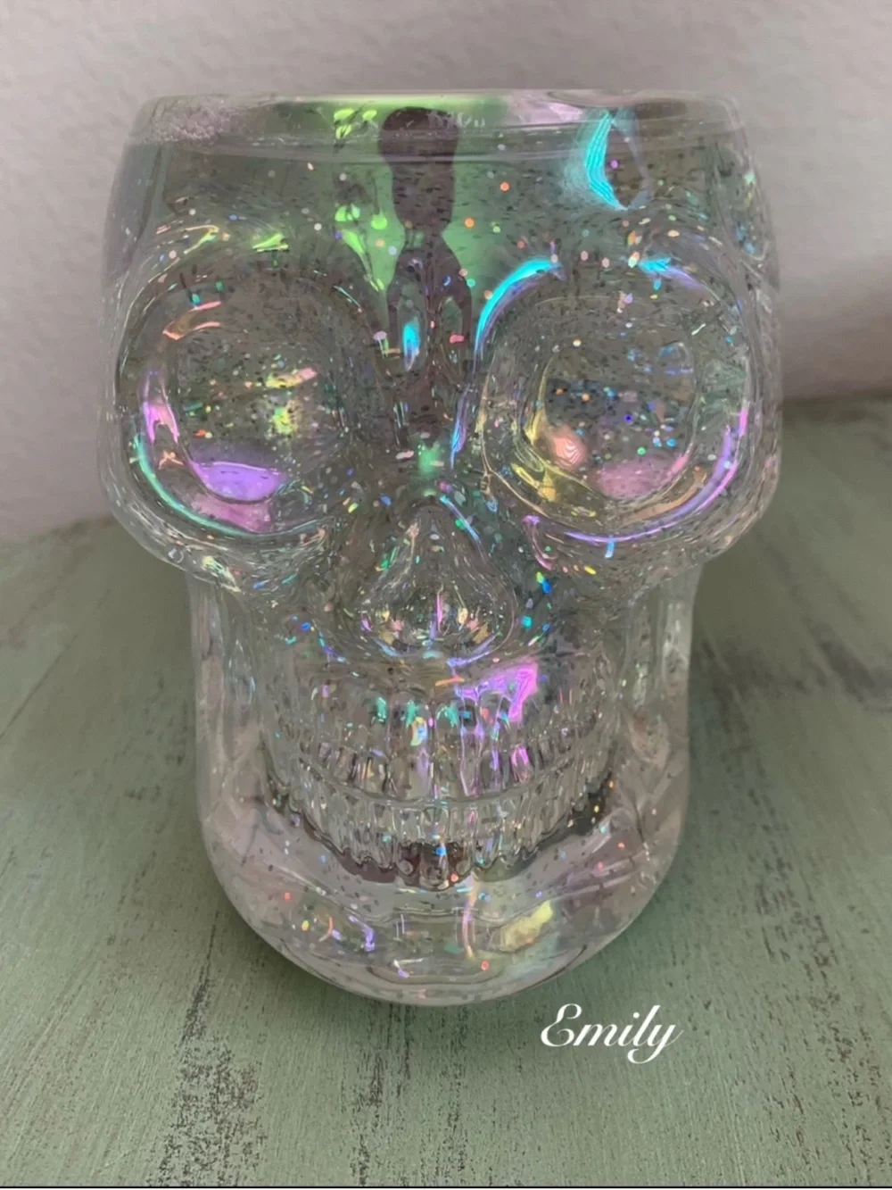 NEW Bath & Body Works WATER Light-up GLOBE SKULL Candle Holder
